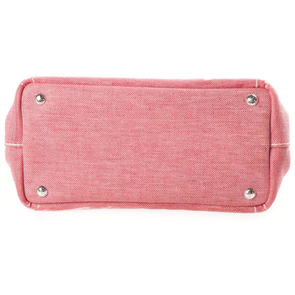 Miu Miu Jacquard Logo Denim 2-Way Bag Pink — view 4