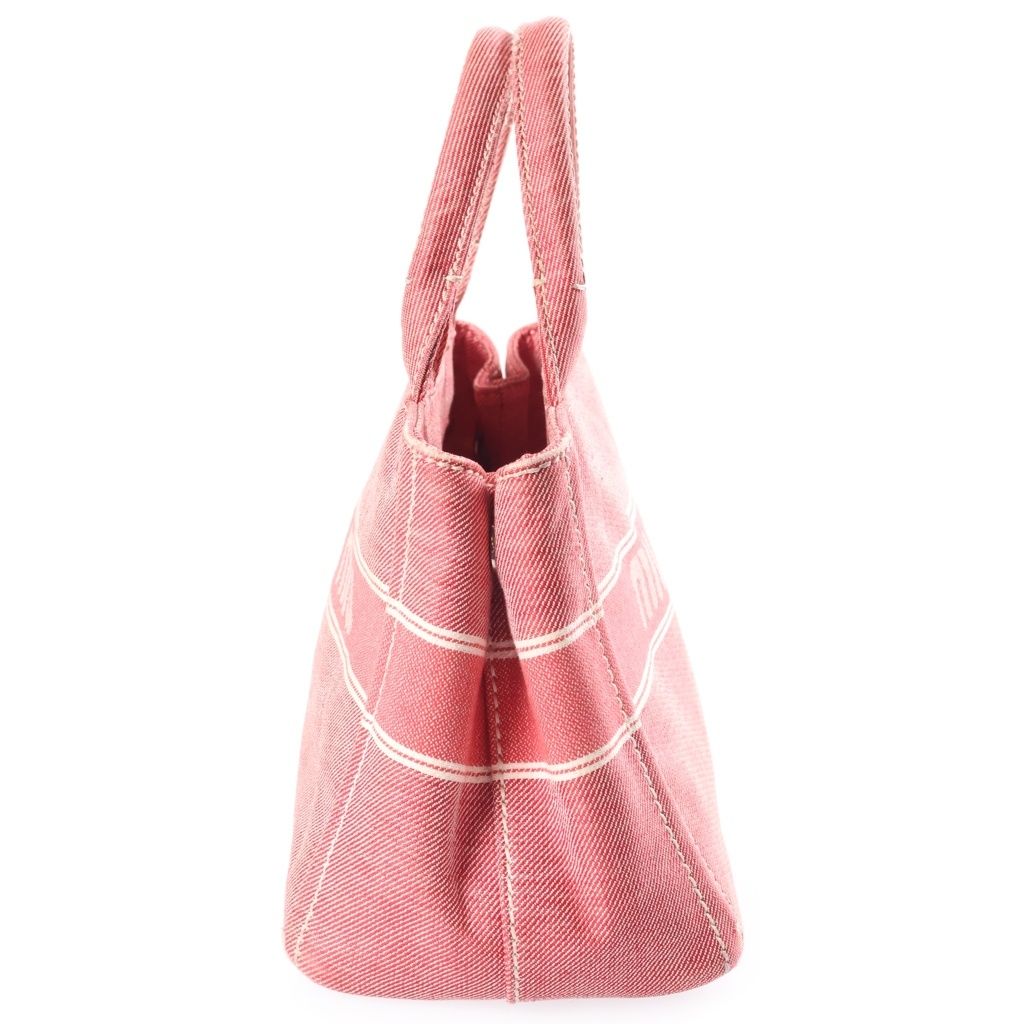 Miu Miu Jacquard Logo Denim 2-Way Bag Pink — view 3