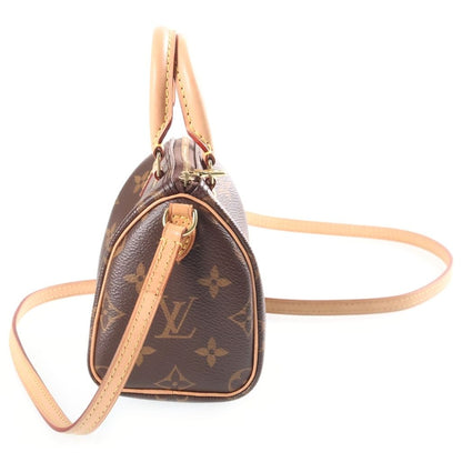 Louis Vuitton Nano Speedy Shoulder Bag 2-Way Back Leather Brown — view 3