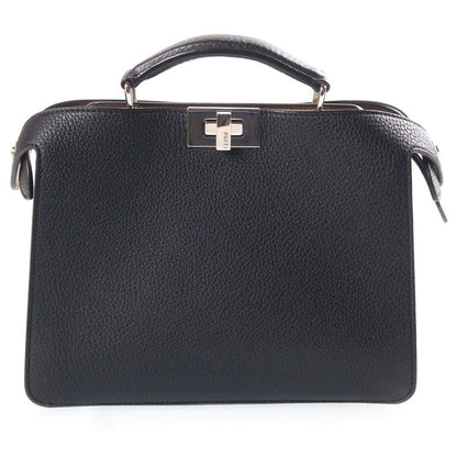 Fendi Peekaboo ISeeU Small 2-Way Shoulder Bag Black Leather
