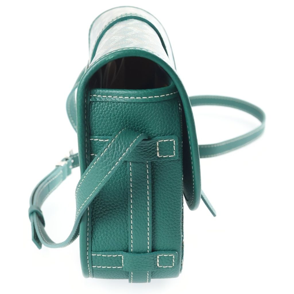 Goyard Belvedere PM Shoulder Bag Green Leather Silver — view 3