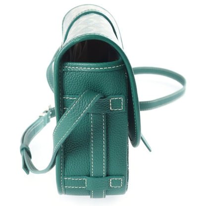 Goyard Belvedere PM Shoulder Bag Green Leather Silver — view 3