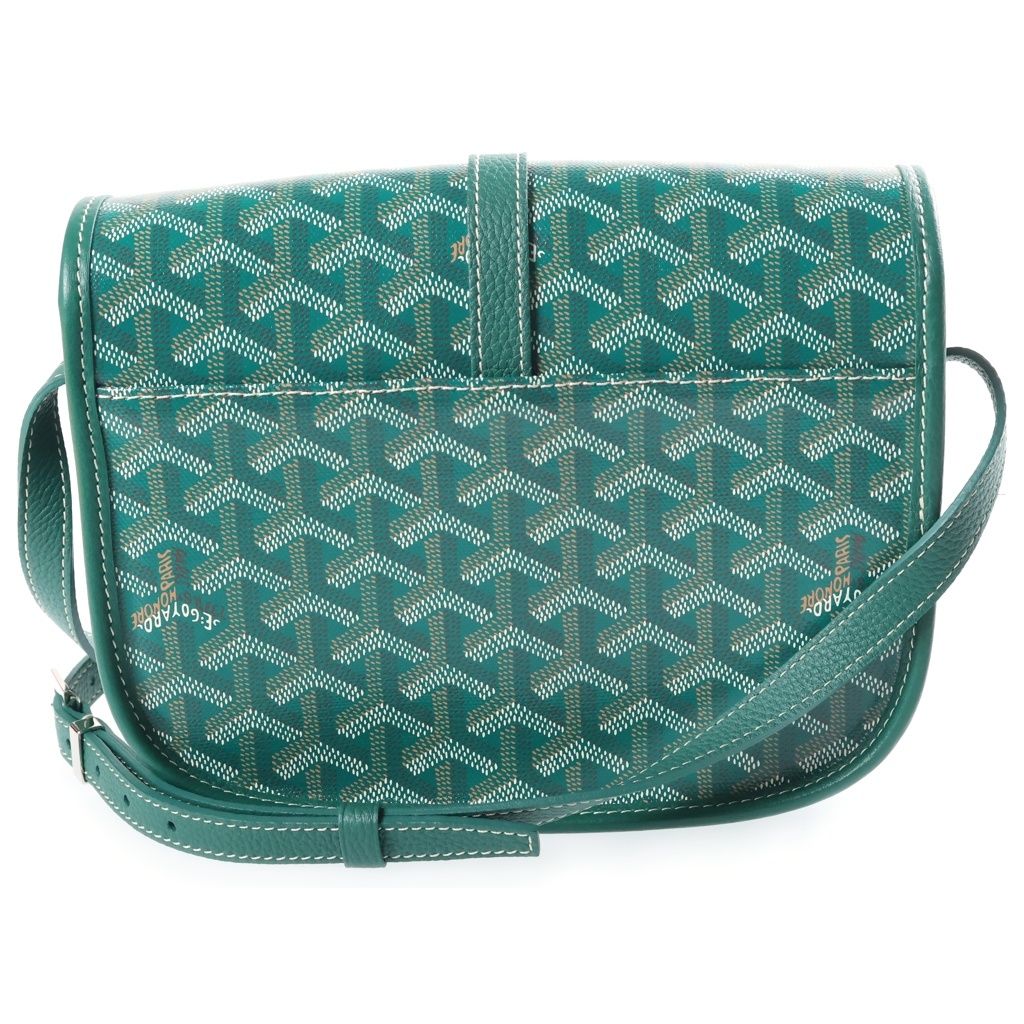 Goyard Belvedere PM Shoulder Bag Green Leather Silver — view 2