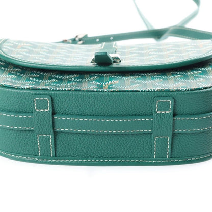 Goyard Belvedere PM Shoulder Bag Green Leather Silver — view 4
