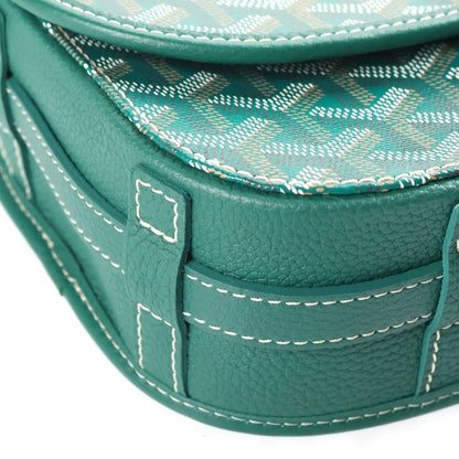 Goyard Belvedere PM Shoulder Bag Green Leather Silver — view 5