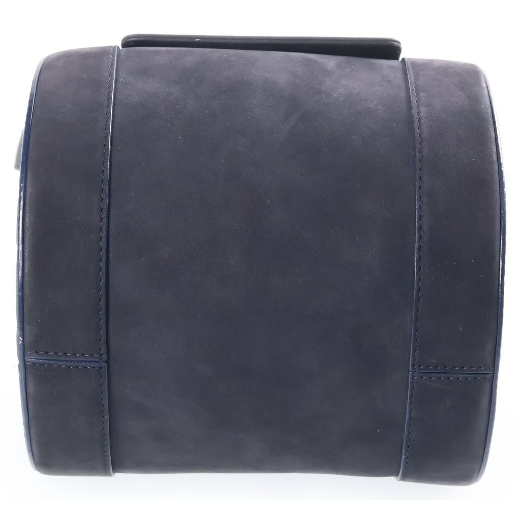 Bvlgari B.zero1 Suede Leather Handbag Navy Silver — view 4