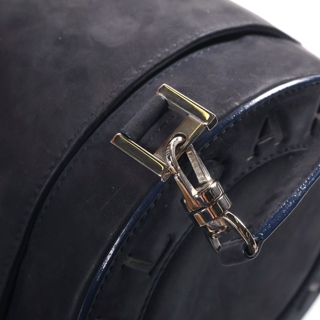 Bvlgari B.zero1 Suede Leather Handbag Navy Silver — view 6