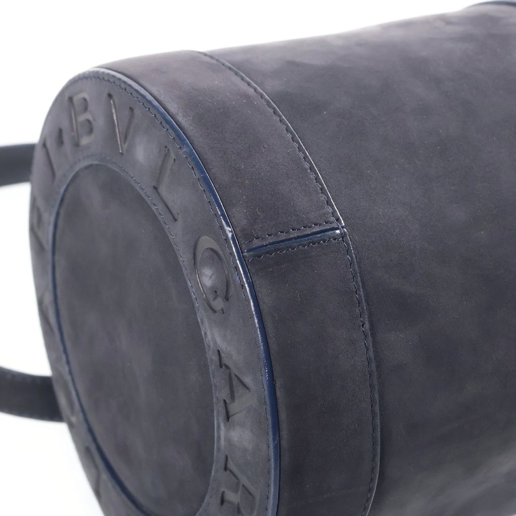Bvlgari B.zero1 Suede Leather Handbag Navy Silver — view 5