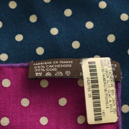 Hermes Carre 140 Clic Clac All Over Print Cashmere Silk Scarf Purple — view 4