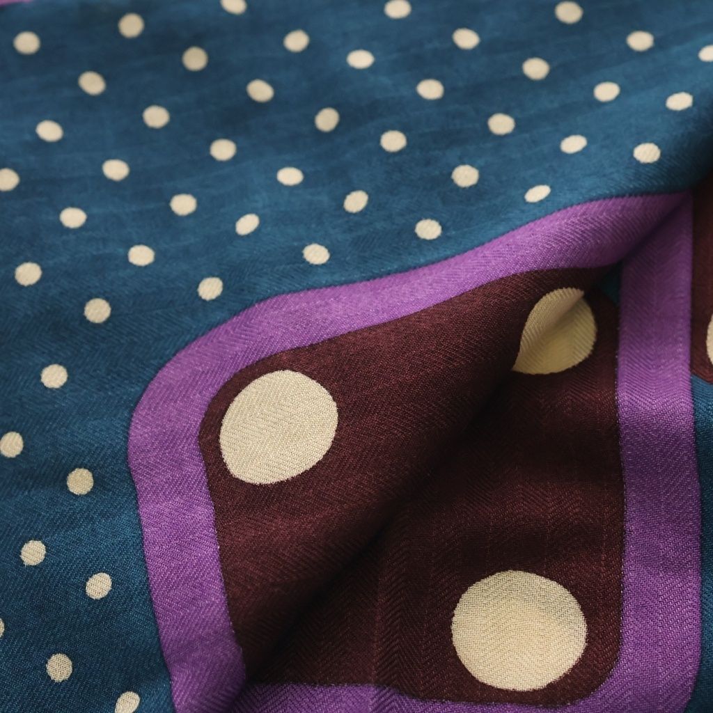 Hermes Carre 140 Clic Clac All Over Print Cashmere Silk Scarf Purple — view 5