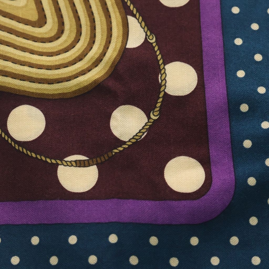 Hermes Carre 140 Clic Clac All Over Print Cashmere Silk Scarf Purple — view 2