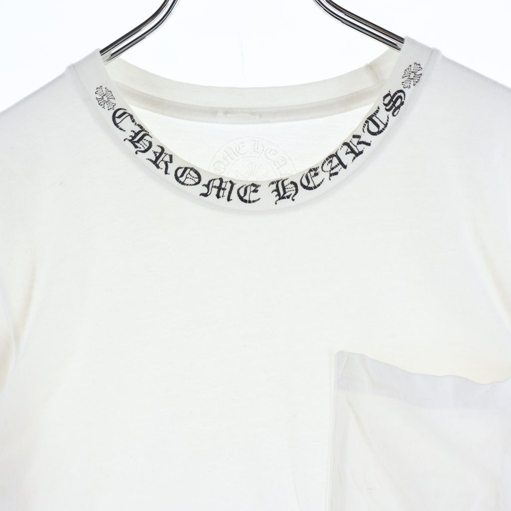 Chrome Hearts CH Short Sleeve Neck Logo Print T-Shirt White — view 3