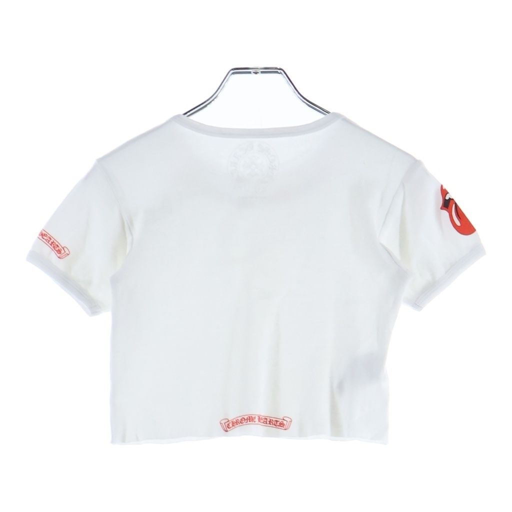 Chrome Hearts Short Sleeve Tee Lip Print Cropped Crew Neck T-Shirt White — view 2