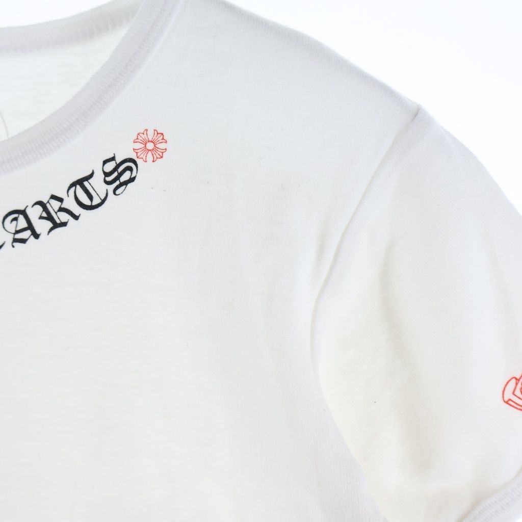 Chrome Hearts Short Sleeve Tee Lip Print Cropped Crew Neck T-Shirt White — view 5