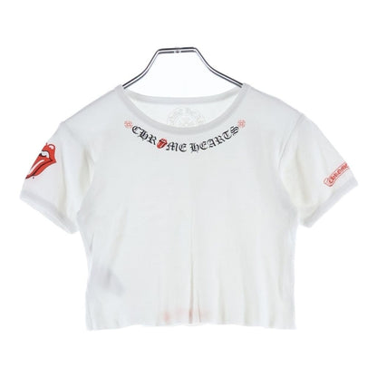 Chrome Hearts Short Sleeve Tee Lip Print Cropped Crew Neck T-Shirt White