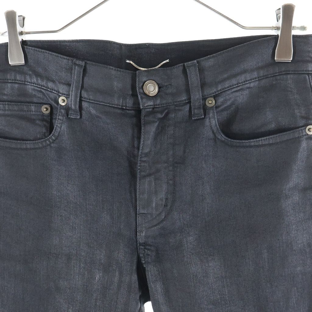 Saint Laurent Paris 15 SS Hedi Slimane Era Coated Skinny Denim Pants Black — view 3
