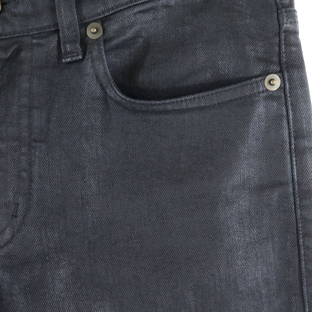 Saint Laurent Paris 15 SS Hedi Slimane Era Coated Skinny Denim Pants Black — view 4