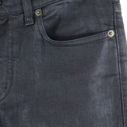 Saint Laurent Paris 15 SS Hedi Slimane Era Coated Skinny Denim Pants Black — view 4