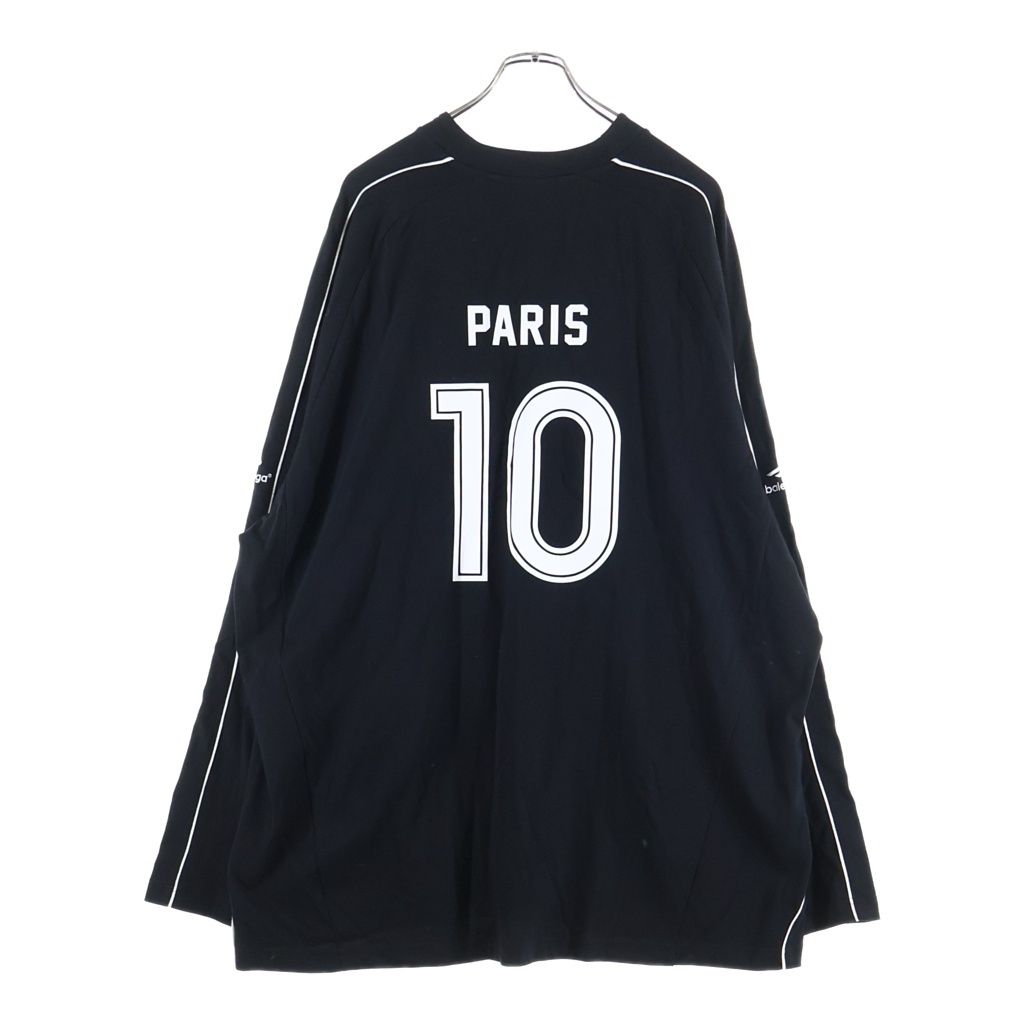 Balenciaga 24 SS Paris Soccer Football Long Sleeve T-Shirt Black — view 2