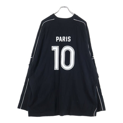 Balenciaga 24 SS Paris Soccer Football Long Sleeve T-Shirt Black — view 2
