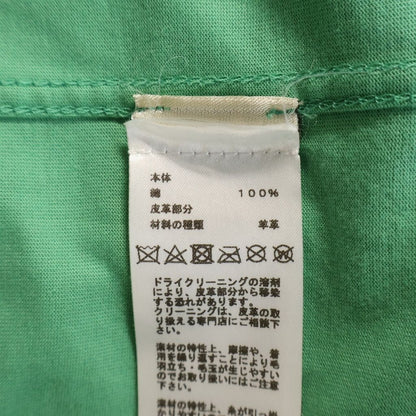 Hermes 22 SS Hose Leather Motif Patch Crew Neck Short Sleeve T-Shirt Green — view 7