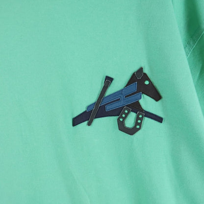 Hermes 22 SS Hose Leather Motif Patch Crew Neck Short Sleeve T-Shirt Green — view 4