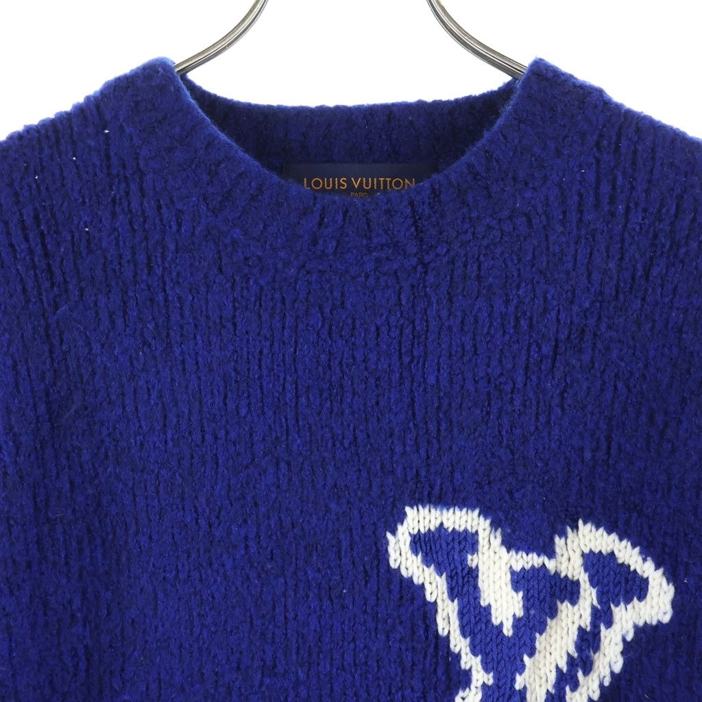 Louis Vuitton LV Intarsia Crew Neck Knit Blue Vss Sweater — view 3