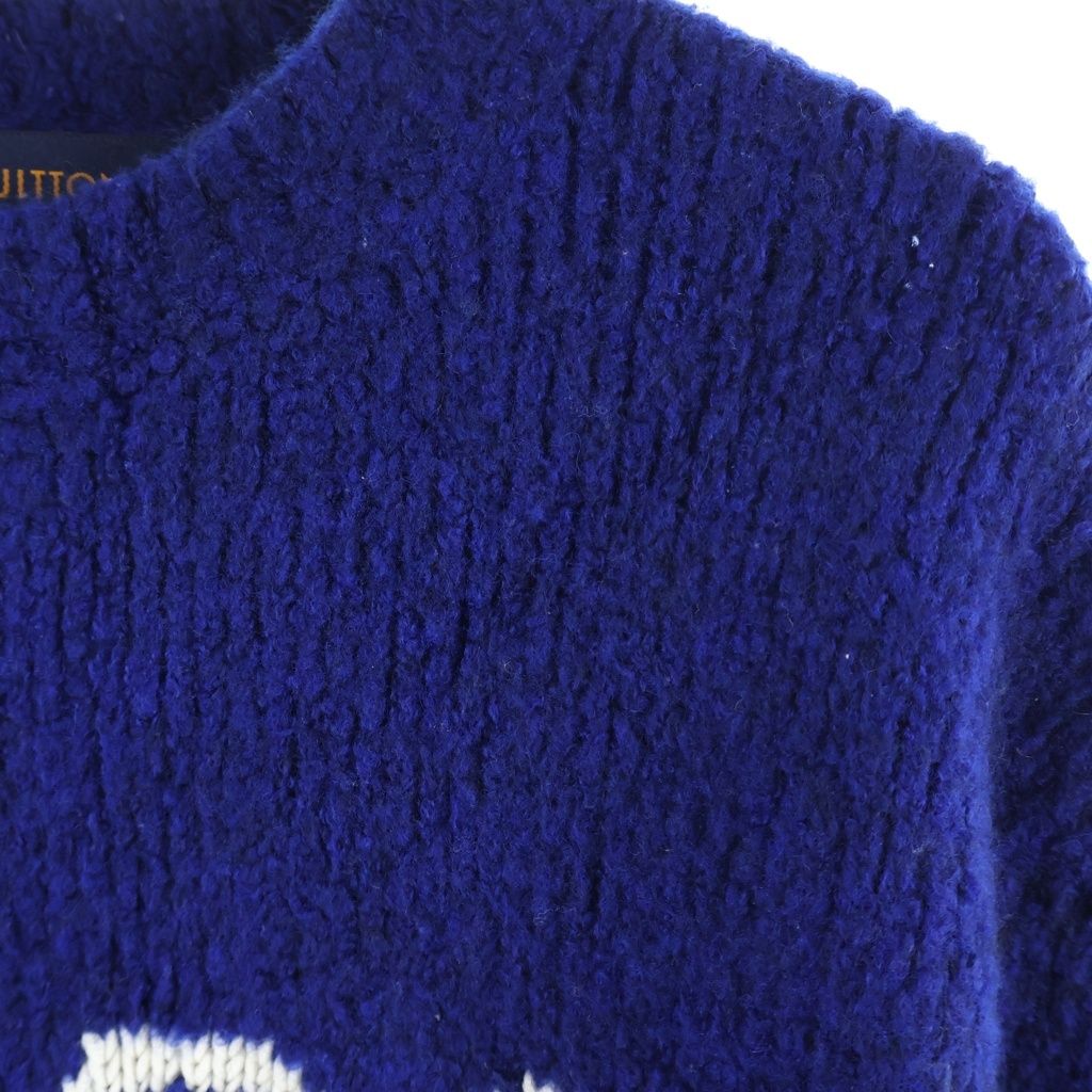 Louis Vuitton LV Intarsia Crew Neck Knit Blue Vss Sweater — view 4