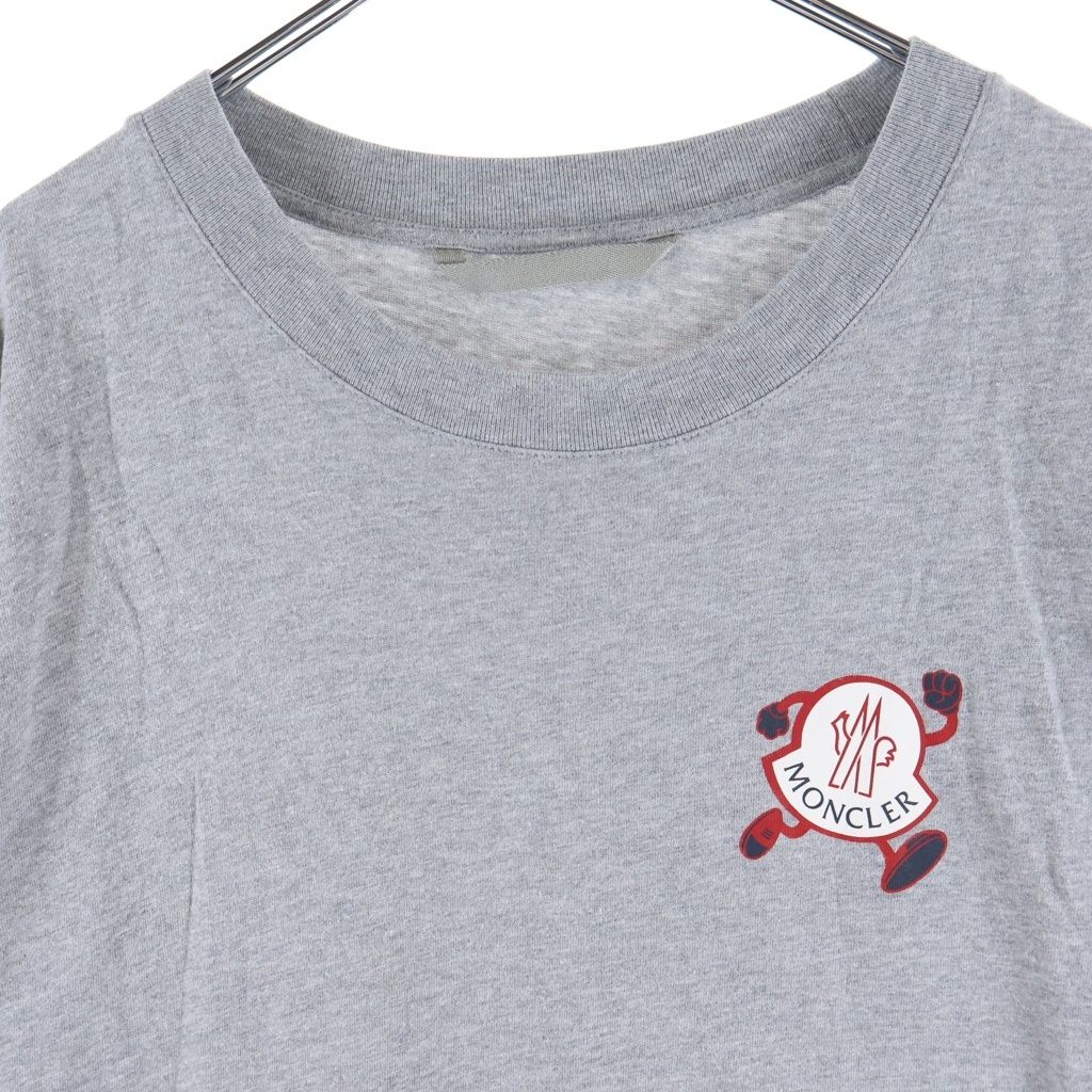 Moncler 23 SS Logo Motif Print Crew Neck Short Sleeve T-Shirt Gray — view 3