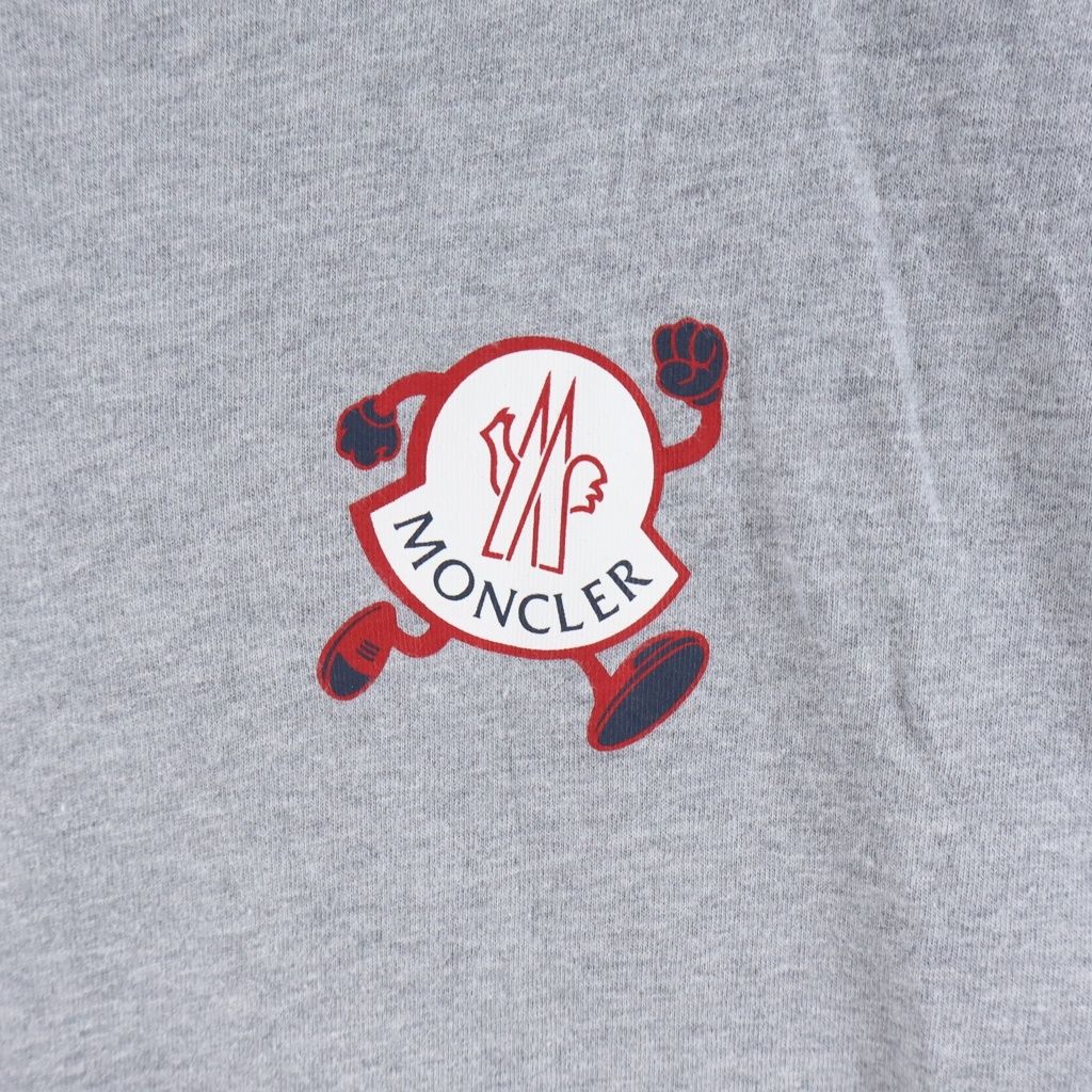 Moncler 23 SS Logo Motif Print Crew Neck Short Sleeve T-Shirt Gray — view 5