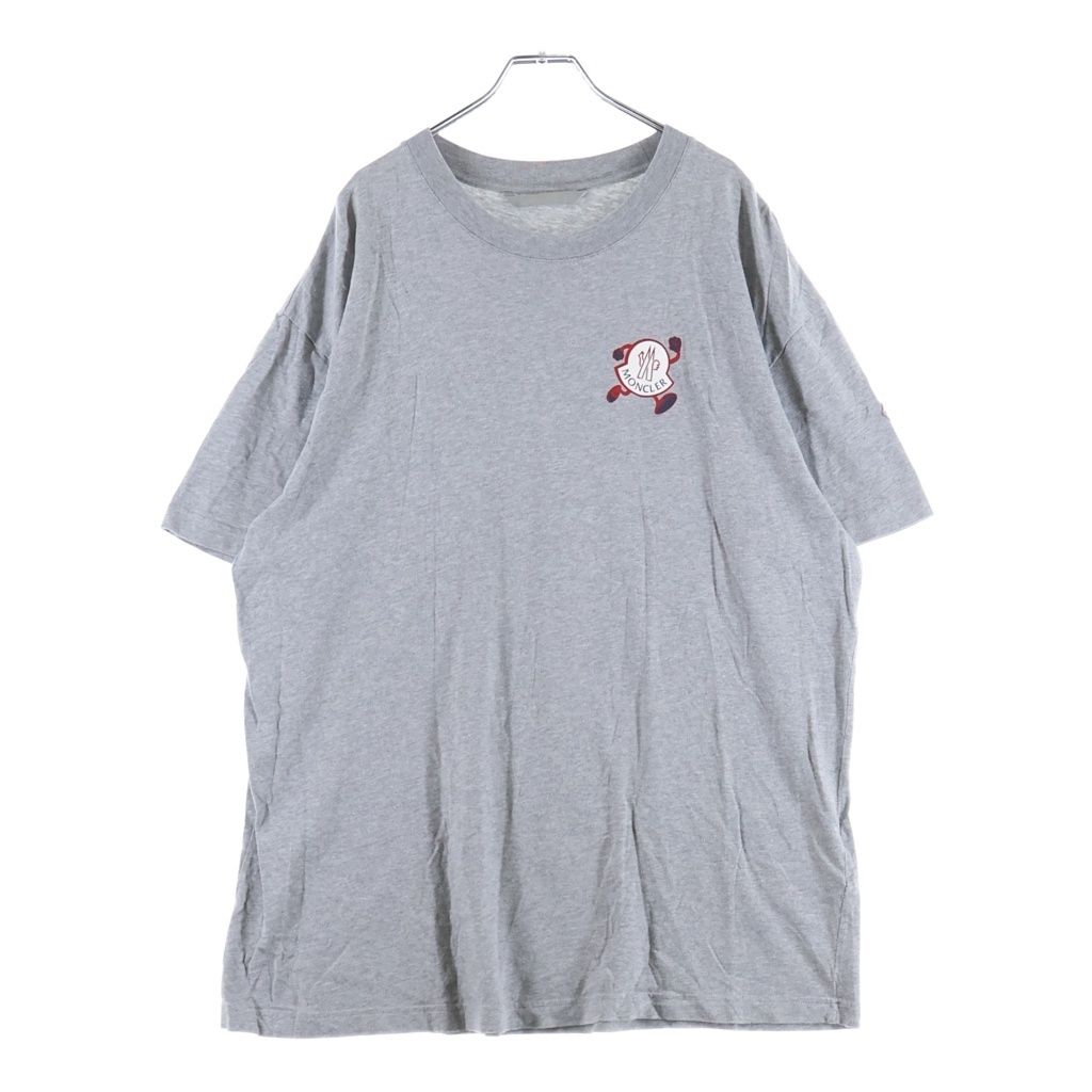 Moncler 23 SS Logo Motif Print Crew Neck Short Sleeve T-Shirt Gray