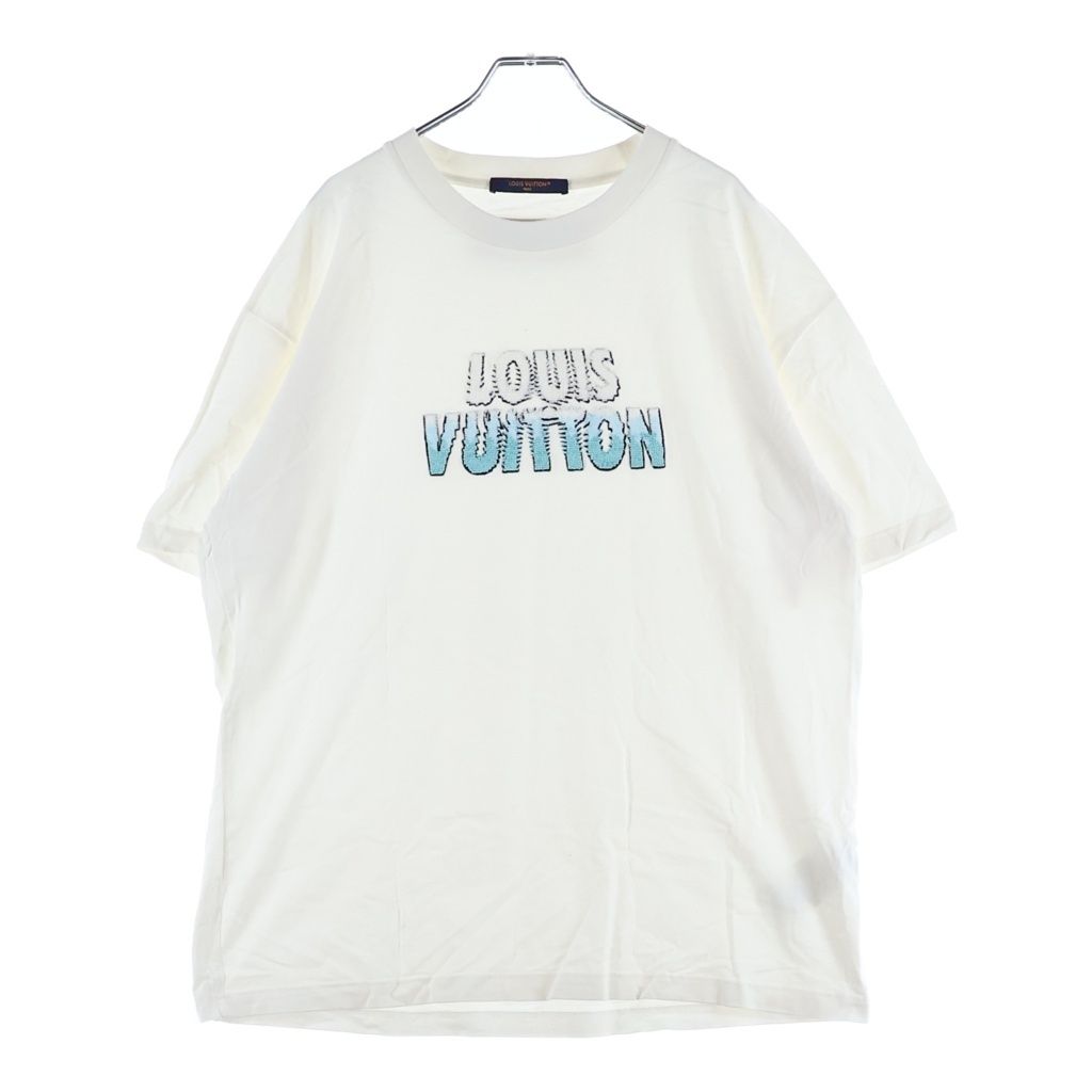Louis Vuitton 23 AW Embroidered Beads Crew Neck Short Sleeve T-Shirt White