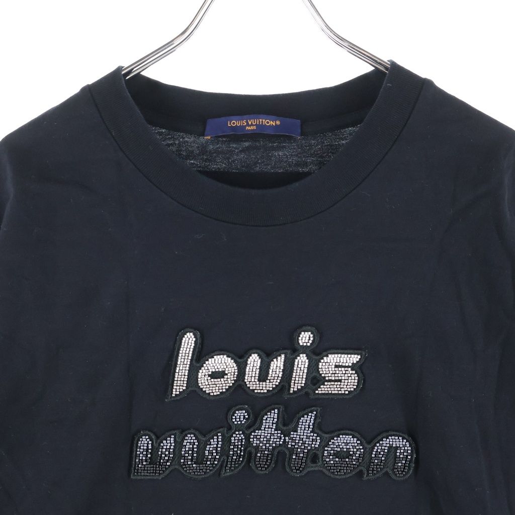 Louis Vuitton 23 AW Embroidered Beads Crew Neck Short Sleeve T-Shirt Black — view 3
