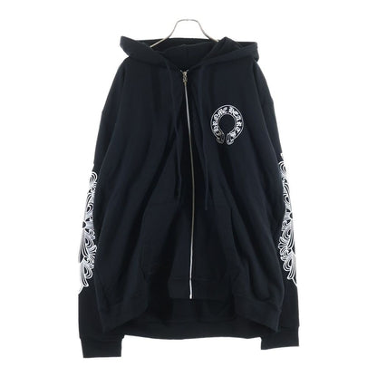 Chrome Hearts Sweatshirt HD Zip Sleeves Floral Back Horseshoe Zip Up Hoodie — view 2