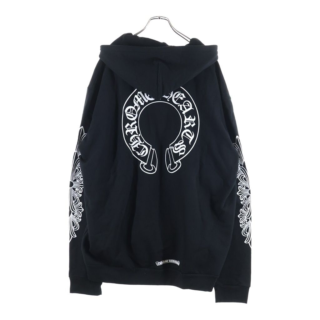 Chrome Hearts Sweatshirt HD Zip Sleeves Floral Back Horseshoe Zip Up Hoodie