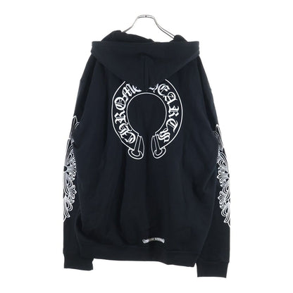 Chrome Hearts Sweatshirt HD Zip Sleeves Floral Back Horseshoe Zip Up Hoodie