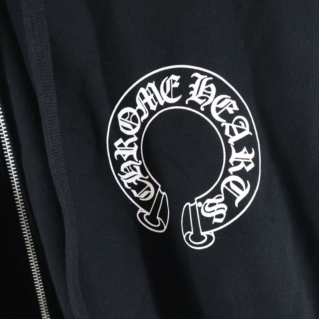 Chrome Hearts Sweatshirt HD Zip Sleeves Floral Back Horseshoe Zip Up Hoodie — view 5