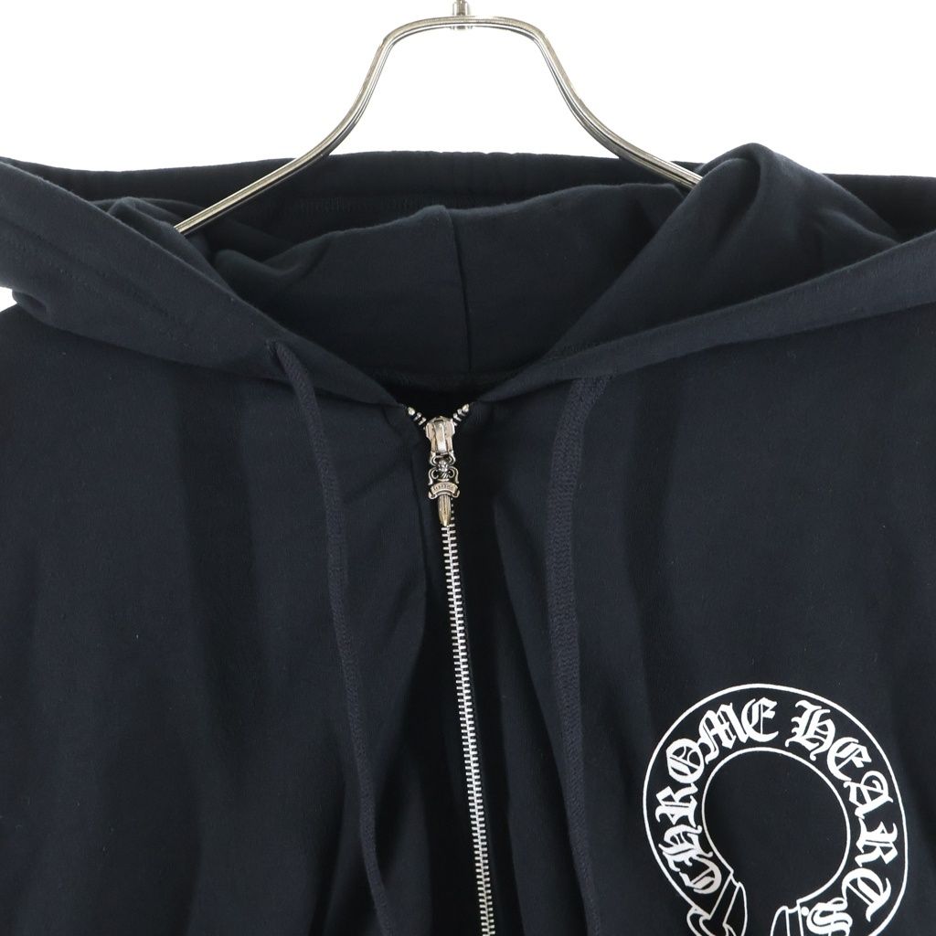 Chrome Hearts Sweatshirt HD Zip Sleeves Floral Back Horseshoe Zip Up Hoodie — view 3
