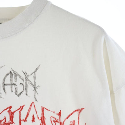 Balenciaga 24 SS Metal Logo Print Crew Neck Short Sleeve T-Shirt White — view 4