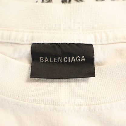 Balenciaga 24 SS Metal Logo Print Crew Neck Short Sleeve T-Shirt White — view 6