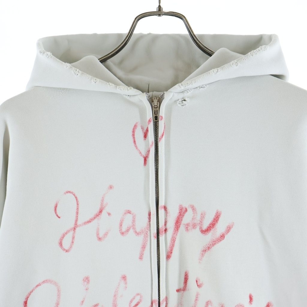 Balenciaga 25 SS Collection Happy Valentine's Zip Up Hoodie White — view 3