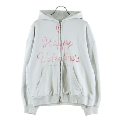 Balenciaga 25 SS Collection Happy Valentine's Zip Up Hoodie White