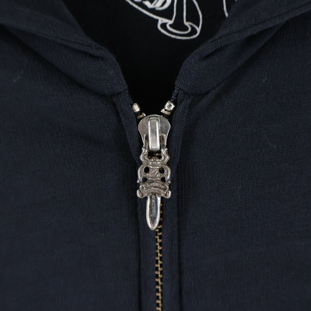 Chrome Hearts Vintage Sweatshirt HD Zip CH Plus Print Hoodie Black Beige — view 5