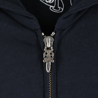 Chrome Hearts Vintage Sweatshirt HD Zip CH Plus Print Hoodie Black Beige — view 5