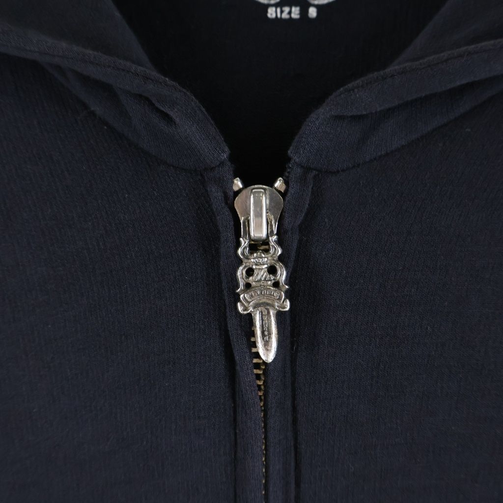Chrome Hearts Vintage Sweatshirt HD Zip CH Plus Print Hoodie Black Beige — view 6