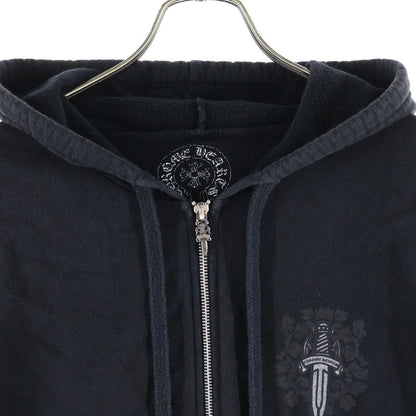 Chrome Hearts Sweatshirt HD Zip Back Vintage Dagger Print Zip Up Hoodie Black — view 3