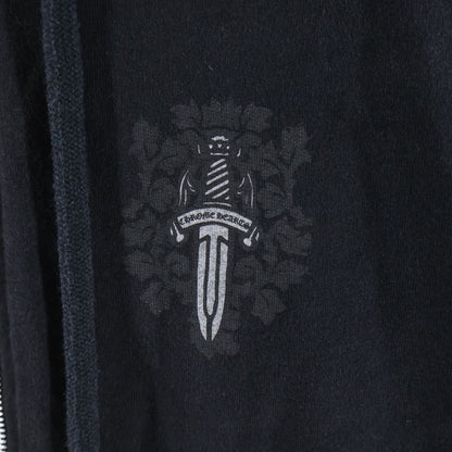 Chrome Hearts Sweatshirt HD Zip Back Vintage Dagger Print Zip Up Hoodie Black — view 4