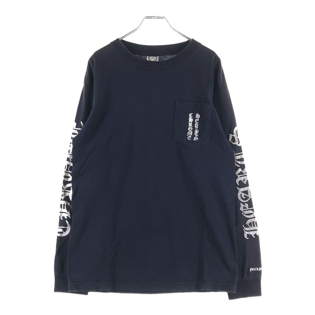 Chrome Hearts Vintage Long Sleeve English Back Scroll Label Print T-Shirt Black — view 2