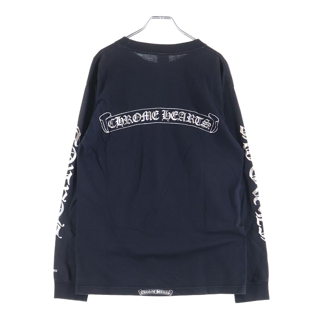 Chrome Hearts Vintage Long Sleeve English Back Scroll Label Print T-Shirt Black
