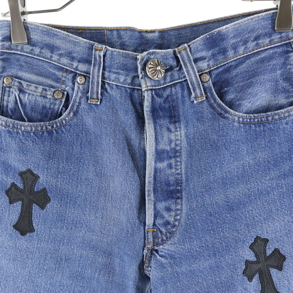 Chrome Hearts Levi 'S Vntg Blu Red Tab Levi's 501 Cross Patch Button Fly Denim — view 3